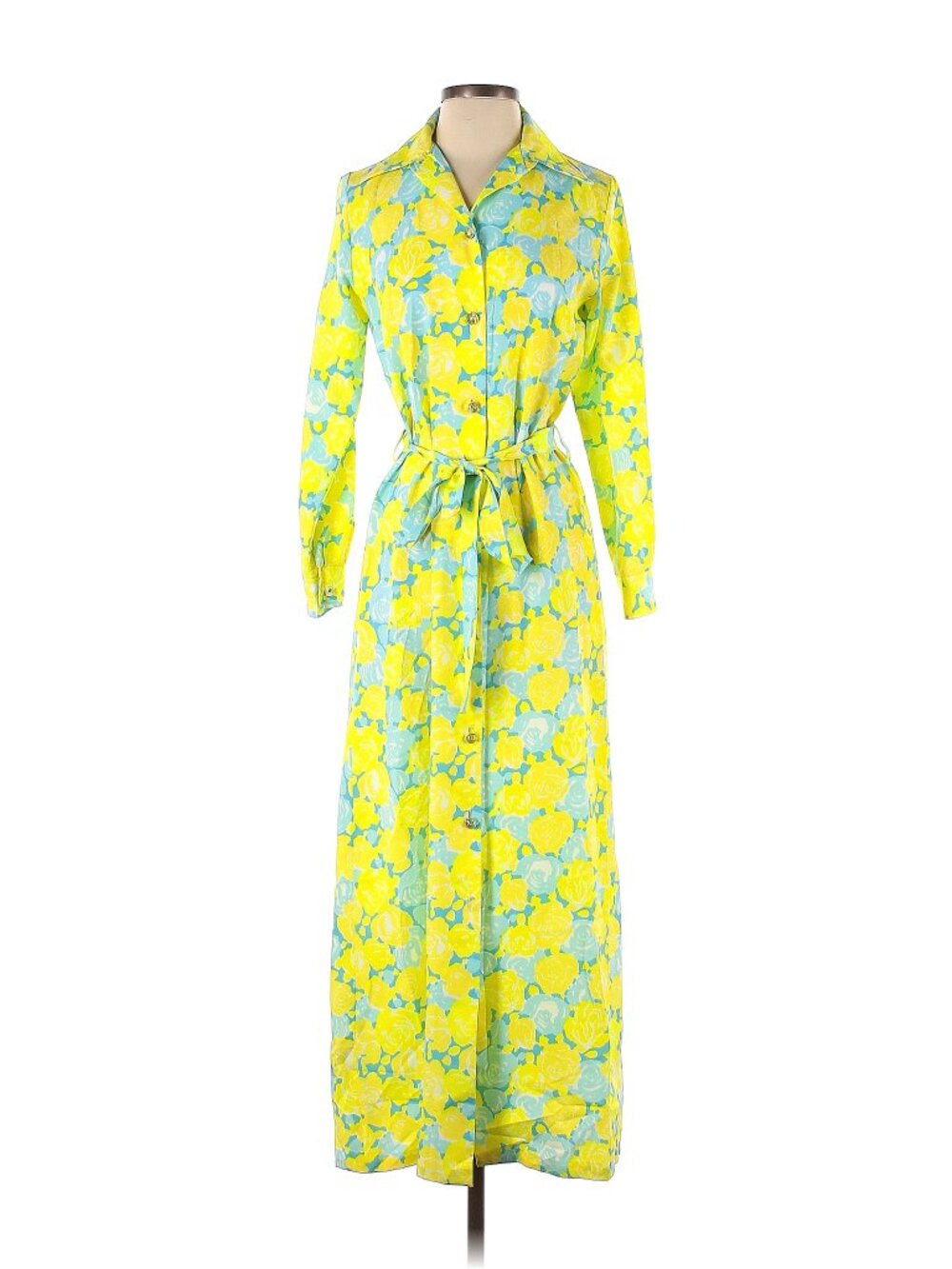 Vintage 1960s The Lilly Lilly Pulitzer Floral Maxi Shirt Dress Size 4
